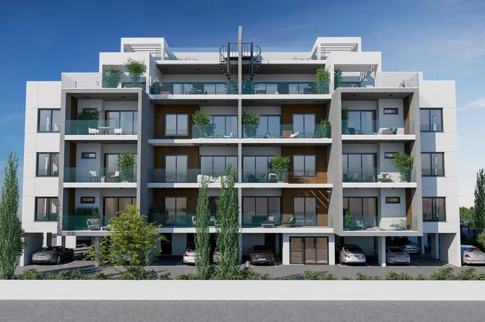 Закрытая резиденция с зелеными зонами и парковкой в центре Лимассола, Кипр