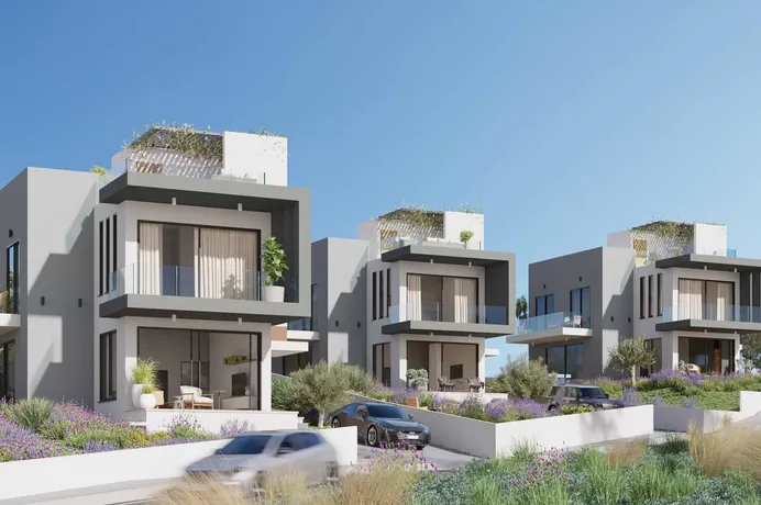 Жилой комплекс с панорамным видом на море недалеко от центра Пафоса, Кония, Кипр