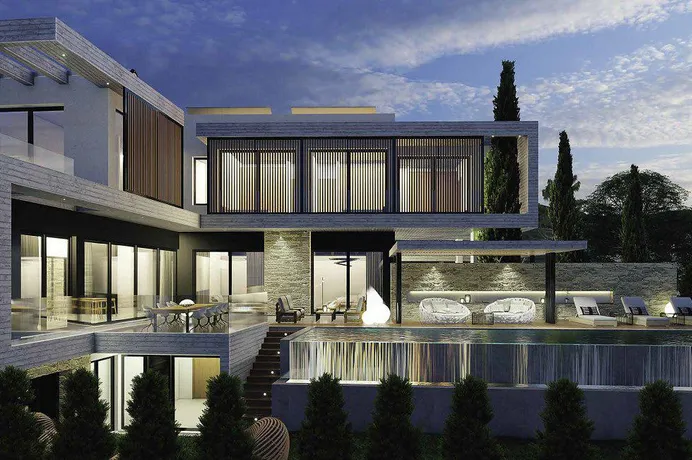 Вилла премиум класса с бассейном, садом и панорамным видом, Лимассол, Кипр