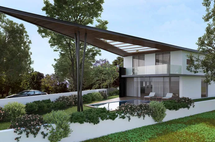 Новый комплекс вилл с террасами и садами в пригороде Никосии, Кипр