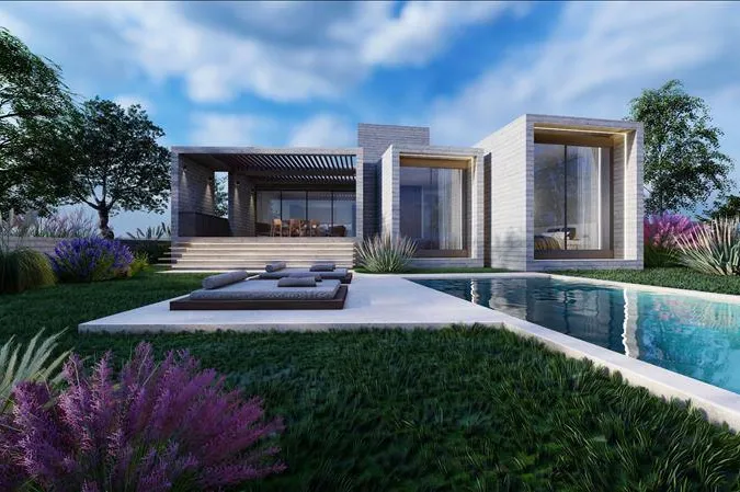 Новая вилла с бассейном, садом и панорамным видом в престижном районе Морских пещер, Пейя, Кипр