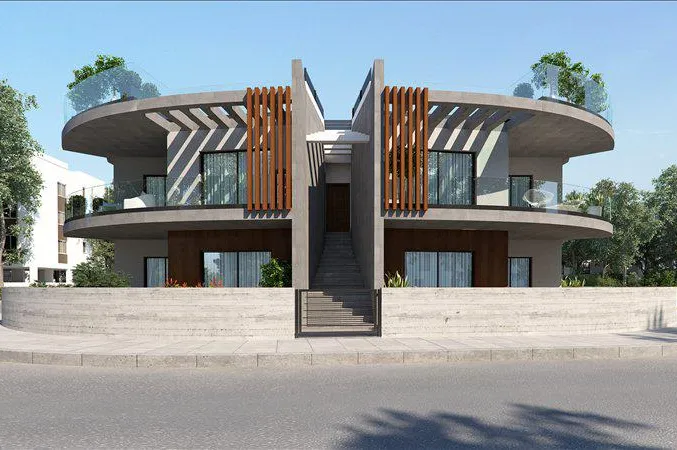 Малоэтажная резиденция с видом на море рядом с пляжем и полем для гольфа, Героскипу, Кипр