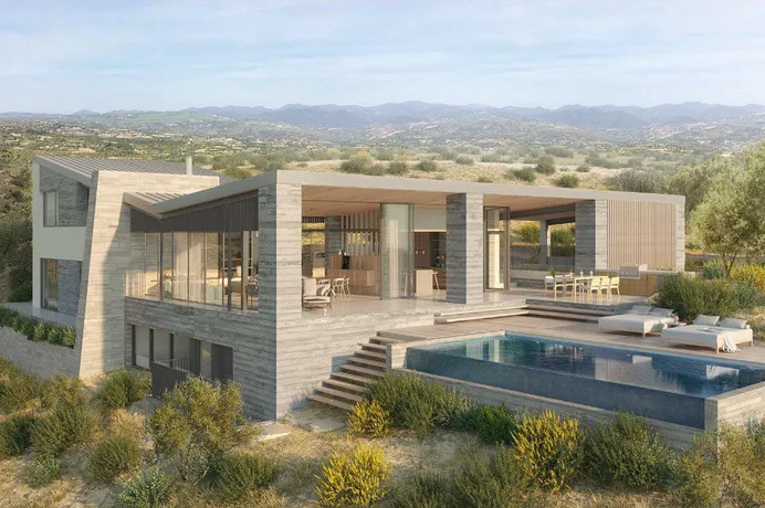 Новый комплекс вилл с панорамным видом в большой резиденции с полем для гольфа, спа-центром и клубом верховой езды, Пафос, Кипр