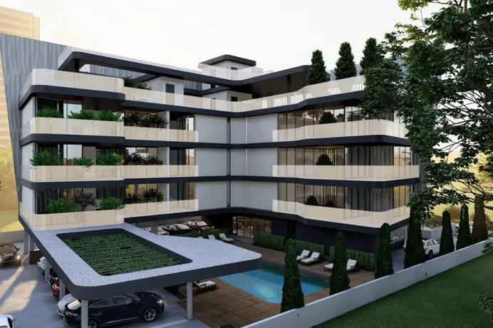 Современная закрытая резиденция с бассейном в 650 метрах от пляжа, Гермасойя, Кипр