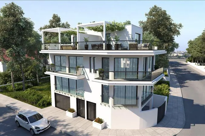 Комплекс таунхаусов с террасами на крыше в 50 метрах от пляжа, Ларнака, Кипр