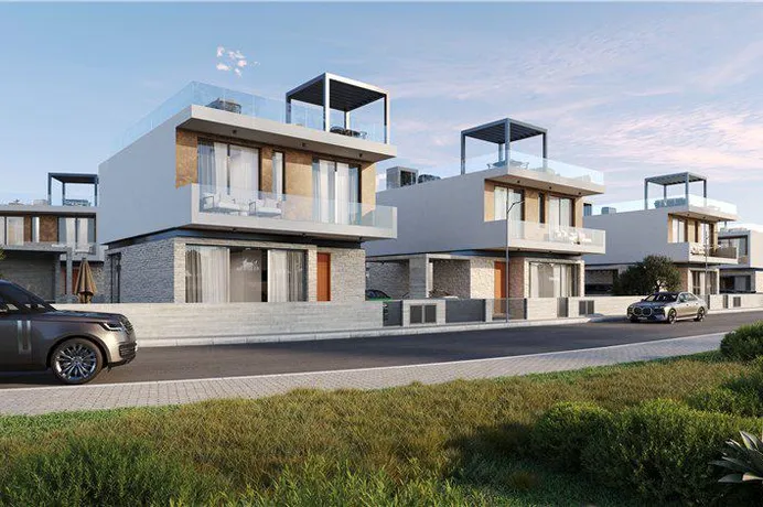 Новый комплекс вилл с бассейнами и садами рядом с морем, Героскипу, Кипр