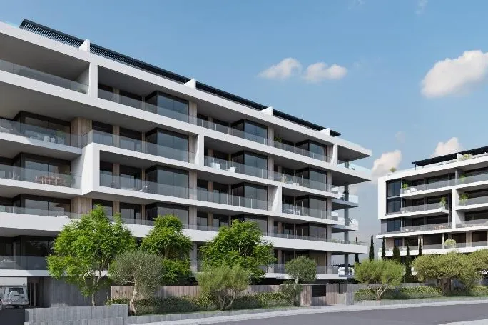 Новый жилой комплекс с бассейном и садами в 50 метрах от моря, Агиос Афанасиос, Кипр