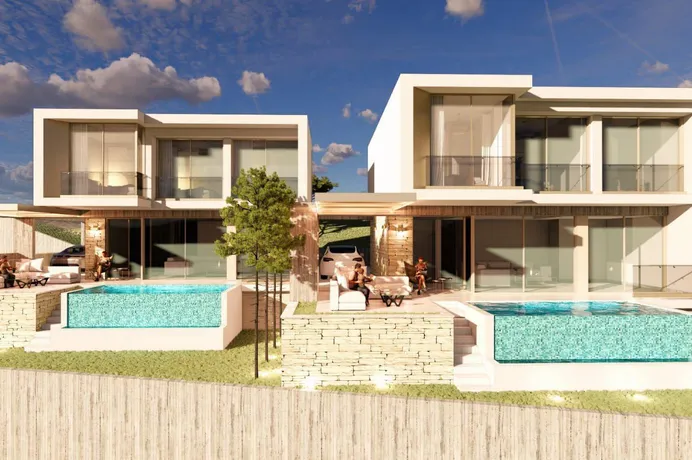 Комплекс вилл с бассейнами и большими крытыми верандами, Тсада, Кипр