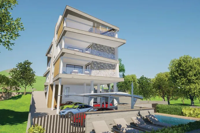 Новый жилой комплекс с бассейном в престижном районе Агиос Афанасиос, Кипр