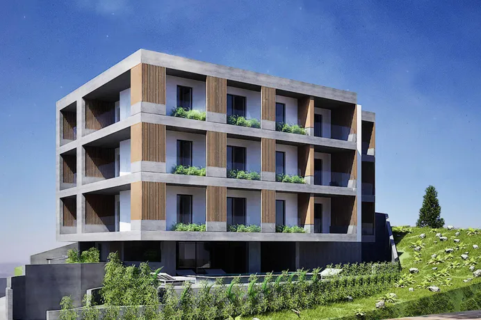 Новая резиденция с бассейном и видом на море в 7 минутах ходьбы от пляжа, Героскипу, Кипр